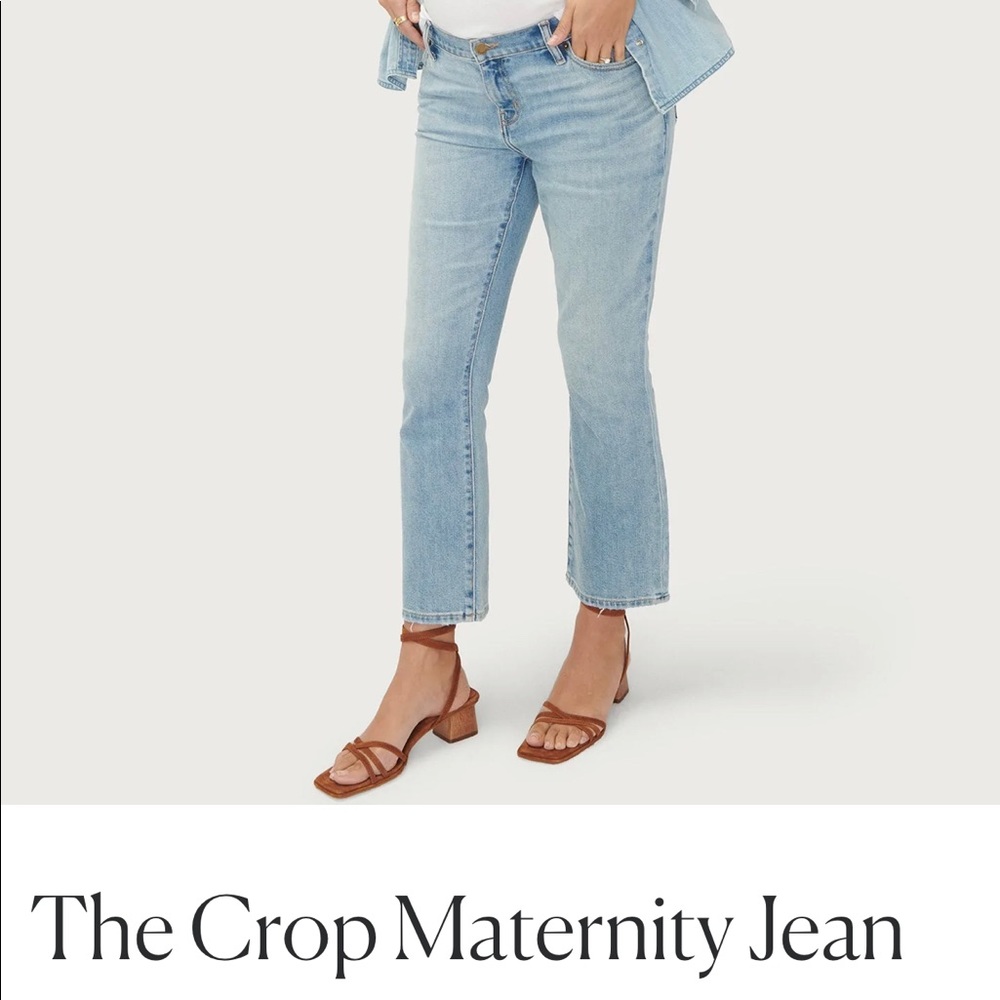 Hatch Crop Maternity Jeans - size 29, 2022 light wash, like new
